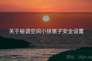 关于秘语空间小徐崽子安全设置