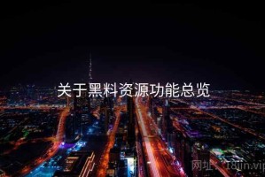 关于黑料资源功能总览